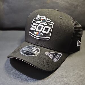 Daytona 500 Black Stretch-Snap Trucker Cap